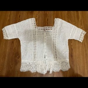 Free People White Lace Top (XS)